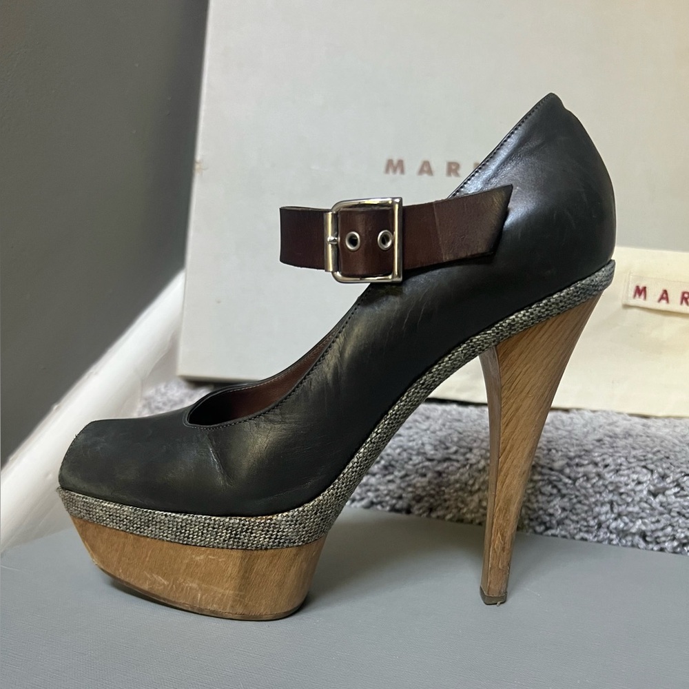 Brown Platform Pumps, by Marni